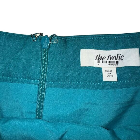 The Frolic Women's Zues Mini Skirt in Teal Blue Size 6 - Picture 6 of 7